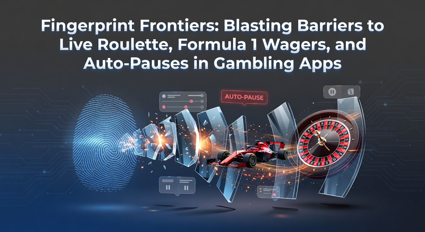Smartphone met vingerafdruksensor die toegang verleent tot een live roulette-tafel in een gokapp, met Formule 1-weddenschappen op de achtergrond