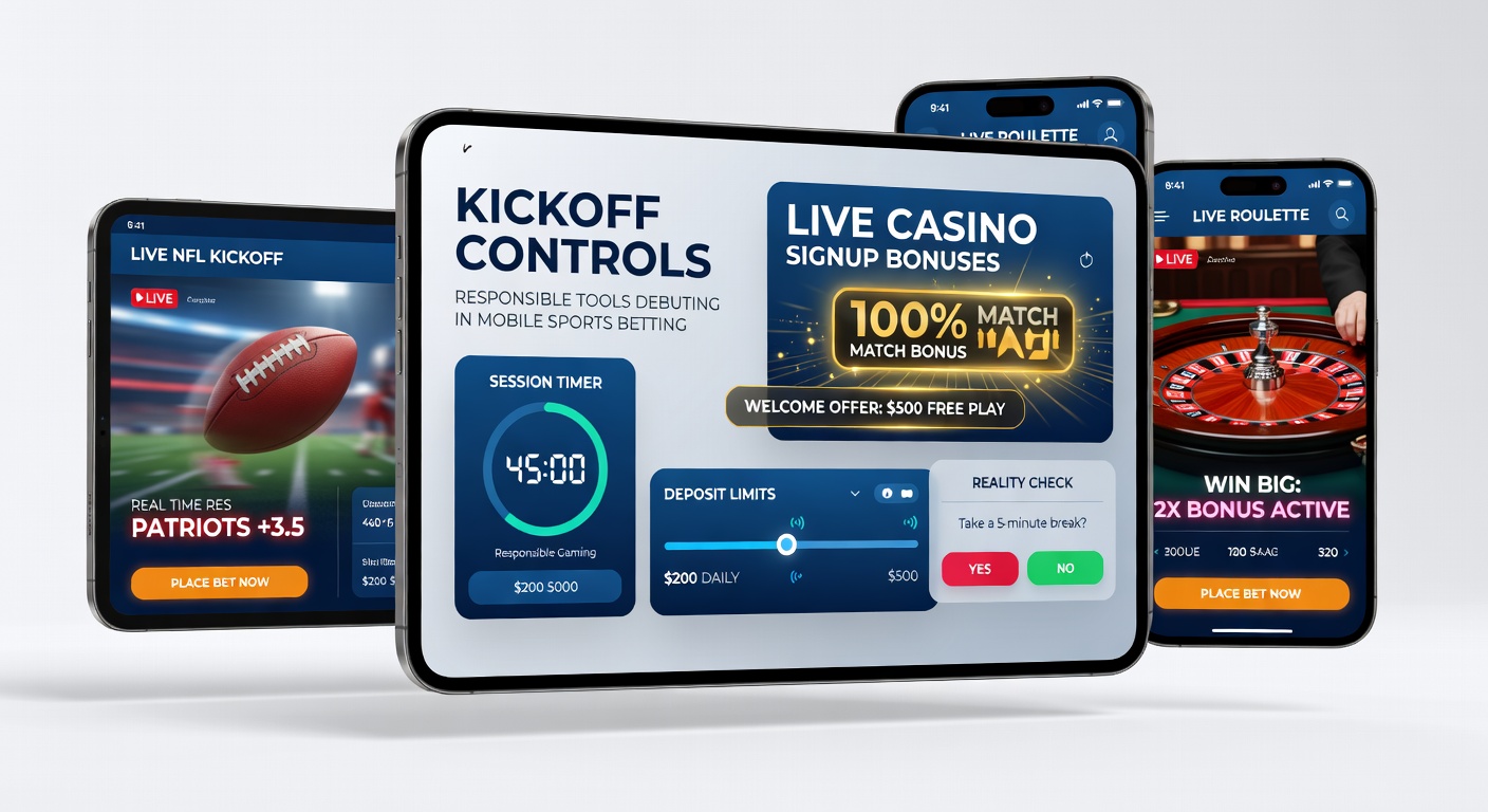 Grafiek met statistieken over verantwoordelijk gokken tools in mobiele apps, tonen daling in risicogedrag en stijging in gebruikersvertrouwen