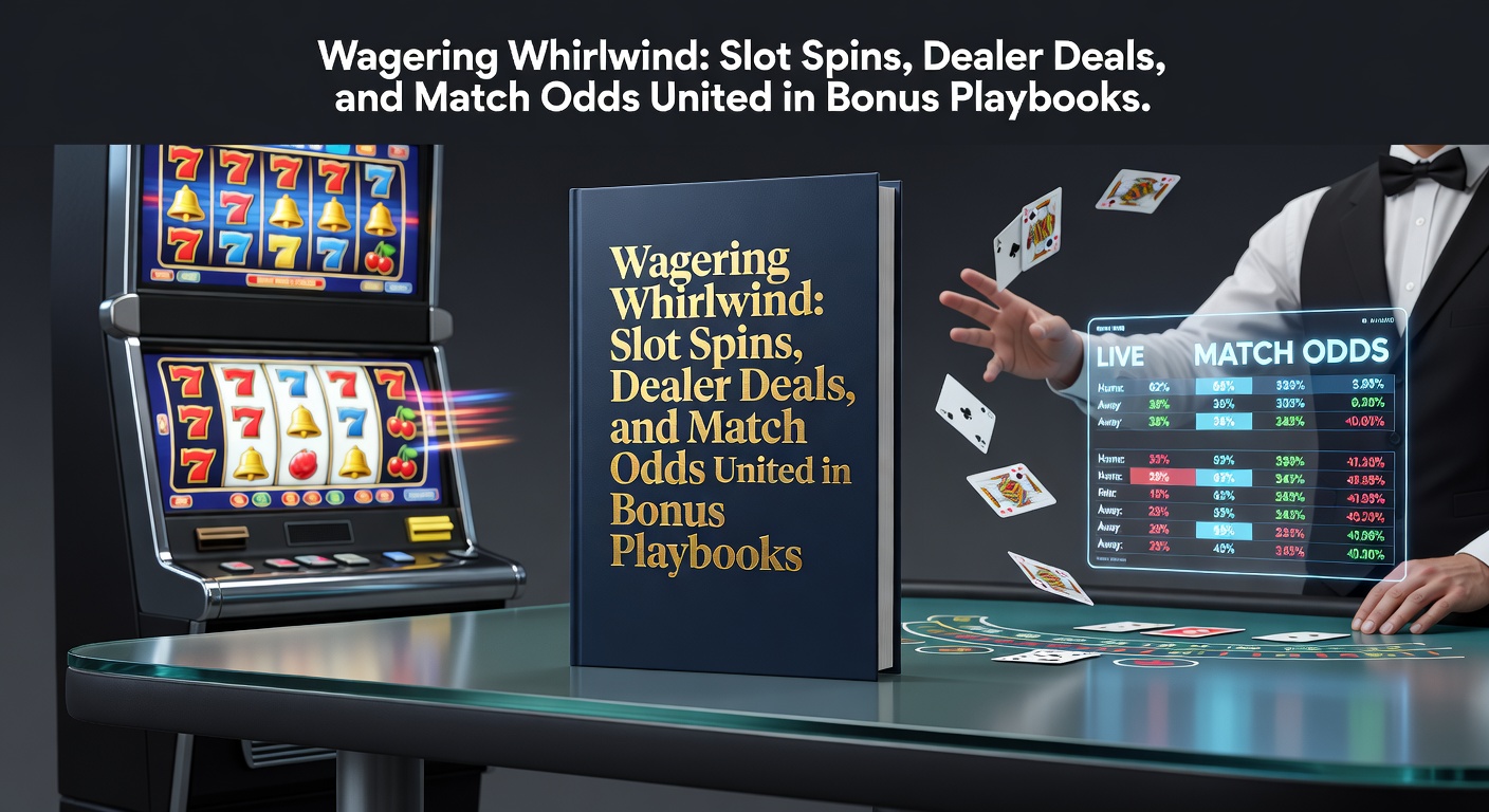 Dynamische weergave van een online casino-interface waar slots, live dealers en sportweddenschappen naadloos samenvloeien in een bonusstructuur, met draaiende rollen, kaartdeals en odds-schermen