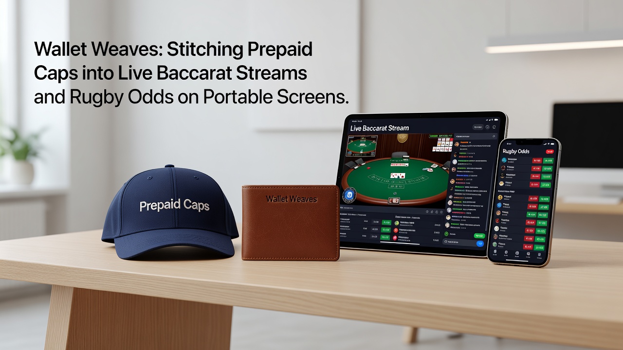 Gebruiker die rugby odds bekijkt naast een live baccarat tafel met prepaid limiet indicator op een smartphone scherm